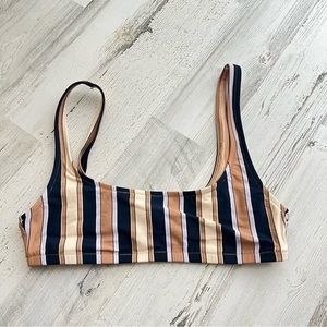 Madewell Top Bra Sport Bikini in Academy Stripe